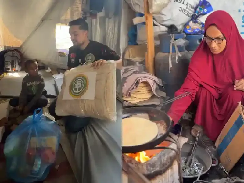 Gazze'de çadır kentlerde yaşayan yetim ve dul ailelere kışlık yardım malzemesi dağıtımı