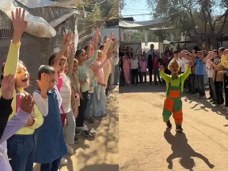 Gazze Hamidiye Yetim Okulu öğrencilerinin oyun parkı ve hayvanat bahçesi gezisinde eğlendiği anlar
