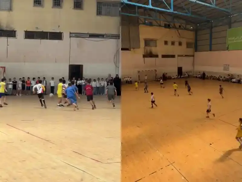 Gazze Hamidiye Yetim Okulu'nda yetim &ouml;ğrenciler i&ccedil;in d&uuml;zenlenen spor ve moral etkinliği