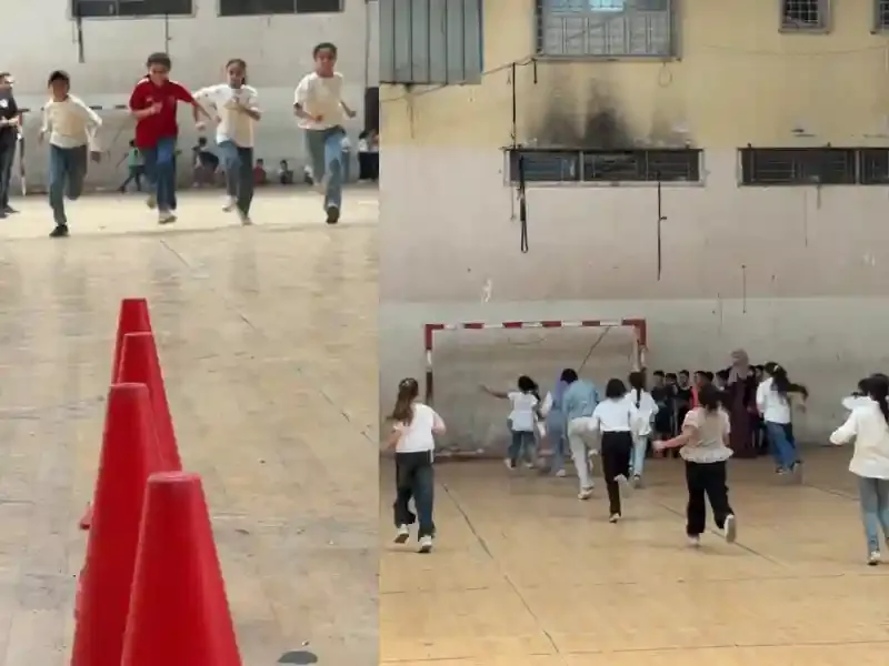Gazze Hamidiye Yetim Okulu'nda yetim &ouml;ğrenciler i&ccedil;in d&uuml;zenlenen spor ve moral etkinliği