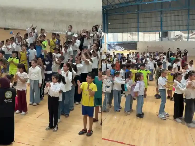 Gazze Hamidiye Yetim Okulu'nda yetim &ouml;ğrenciler i&ccedil;in d&uuml;zenlenen spor ve moral etkinliği