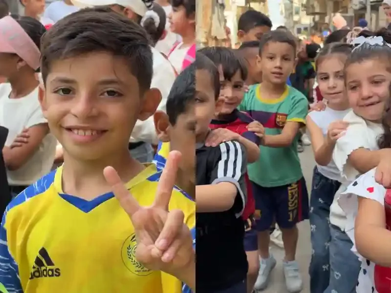 Gazze Hamidiye Yetim Okulu'nda yetim &ouml;ğrenciler i&ccedil;in d&uuml;zenlenen spor ve moral etkinliği